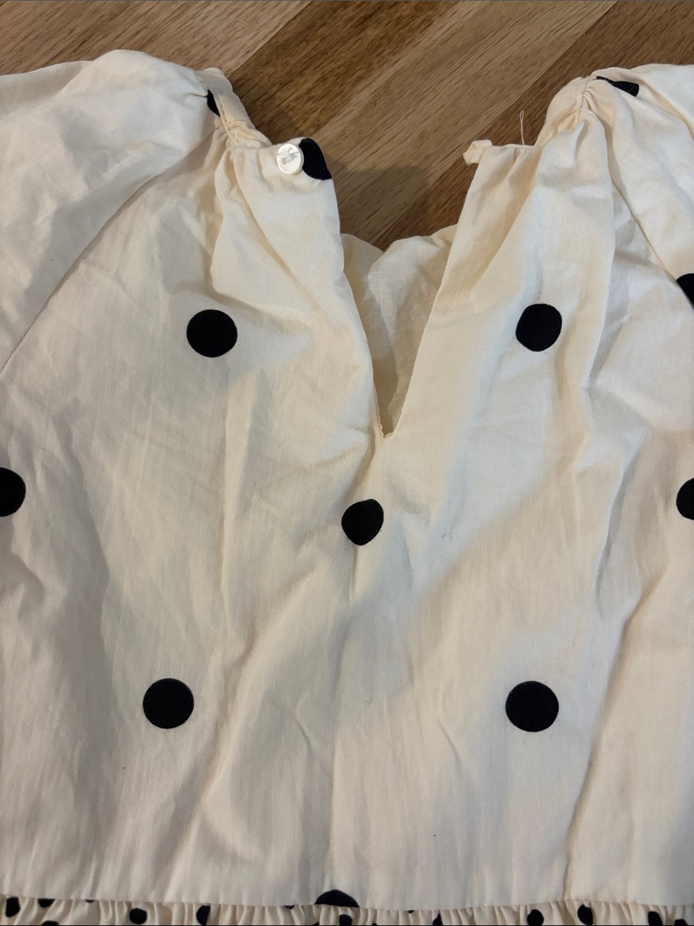 Zara Polka Dot Puff-Sleeve Kids Dress - White & Black size 5 - Picture 4 of 4